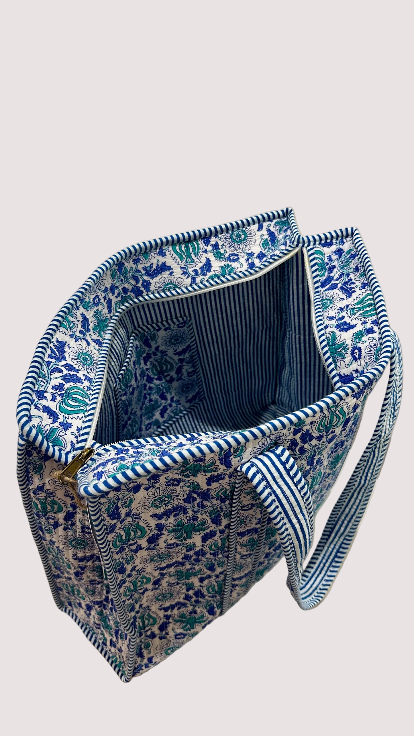 Sac cabas L - Bleu/blanc