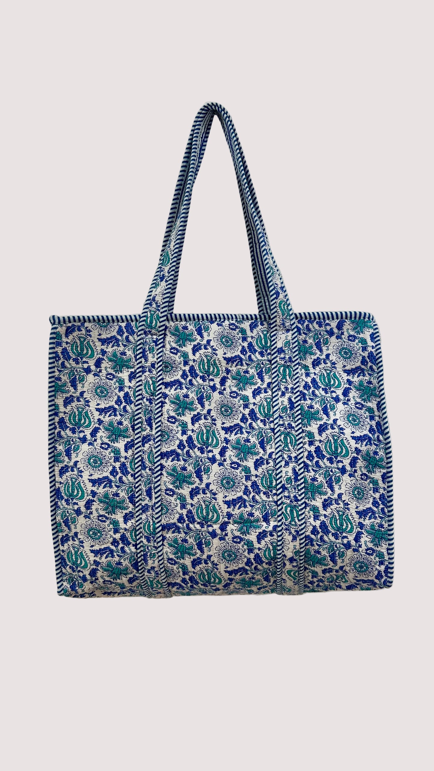Sac cabas L - Bleu/blanc